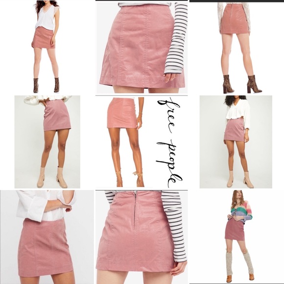 FreePeople vegan suede pink mini skirt - Picture 2 of 16